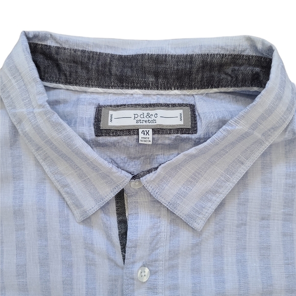Paper Denim & Cloth Men's Blue Short Sleeve Button Down Shirt - Picture 5 of 7